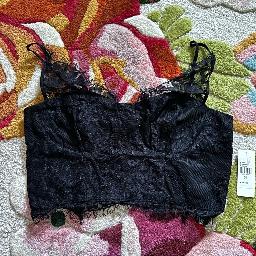 NWT [anthropologie] black lace bustier